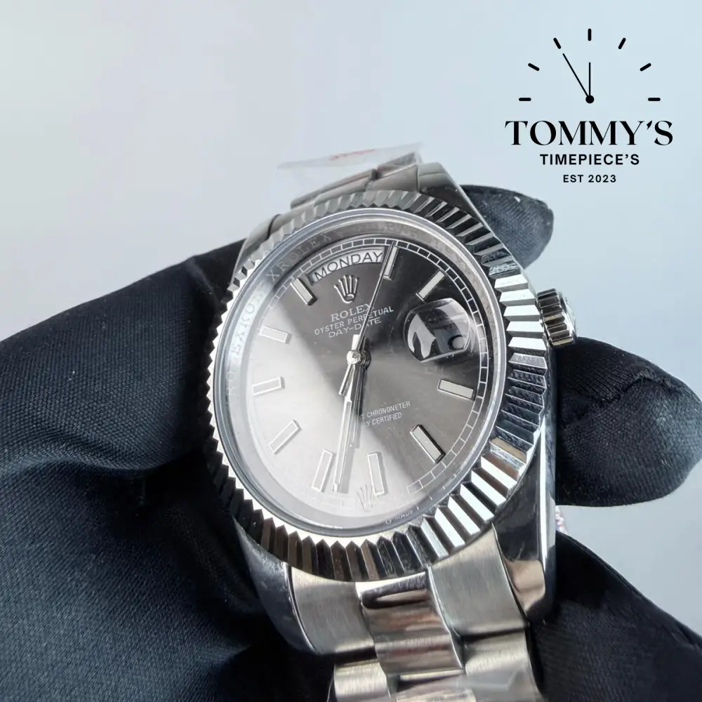 AAA+ Day Date, (228239-0004) 40mm Black Dial-Presidential Bracelet (Fluted Bezel) - Image 2