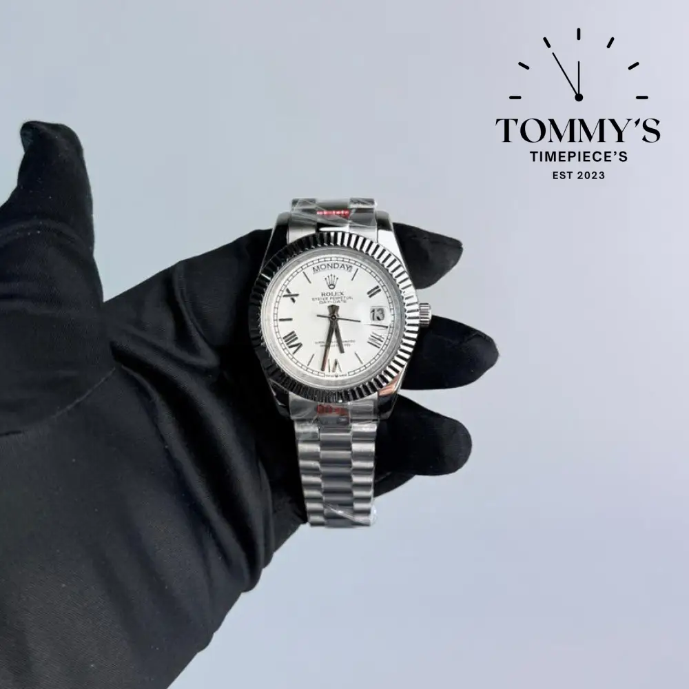 AAA+ Day Date, (228239) 40mm White Dial-Presidential Bracelet (Fluted Bezel)