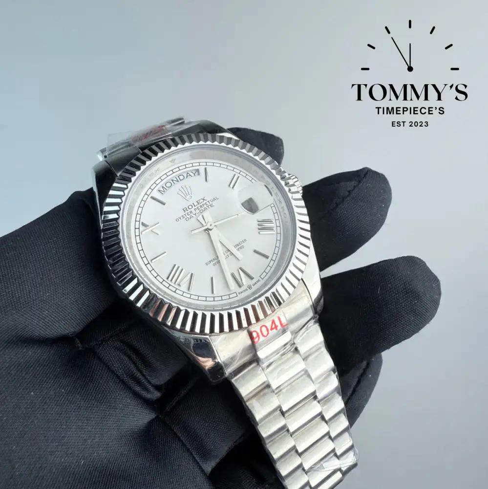AAA+ Day Date, (228239) 40mm White Dial-Presidential Bracelet (Fluted Bezel) - Image 2