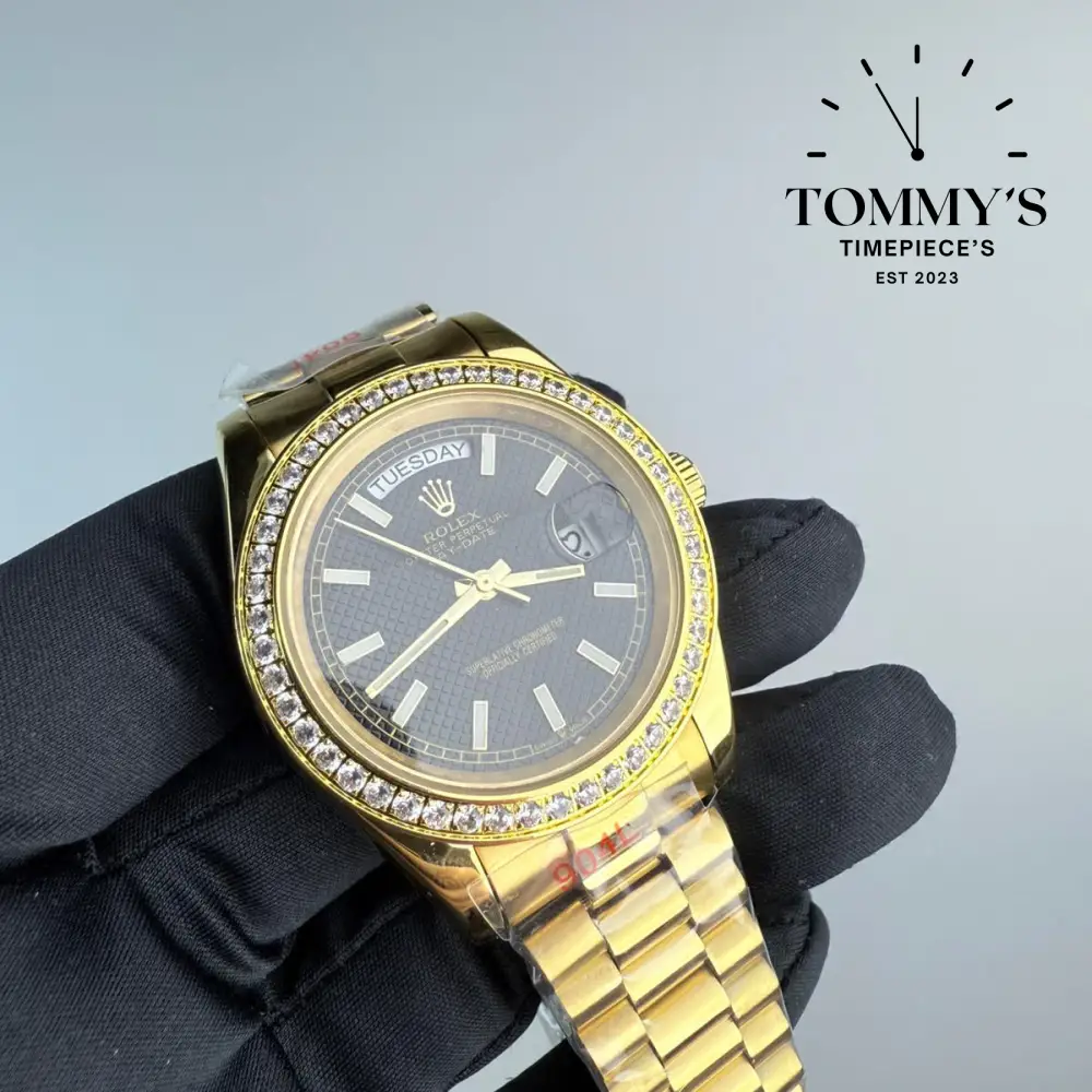 AAA+ Day Date, (228348RBR) 40mm Black Dial-Presidential Bracelet (Diamond Bezel) - Image 2