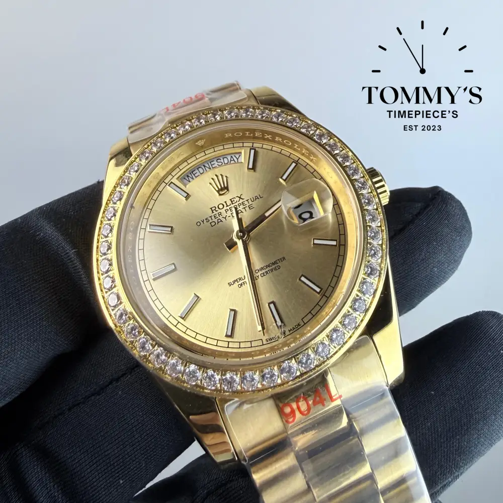 AAA+ Day Date, (228348RBR) 40mm Champagne Diamond Dial-Presidential Bracelet (Diamond Bezel) - Image 2
