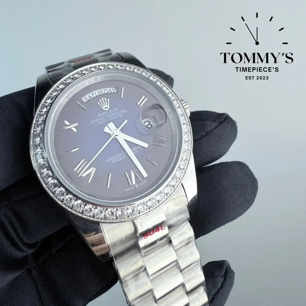 AAA+ Day Date, (228349RBR ) 40mm Blue Dial-Presidential Bracelet (Diamond Bezel) - Image 2