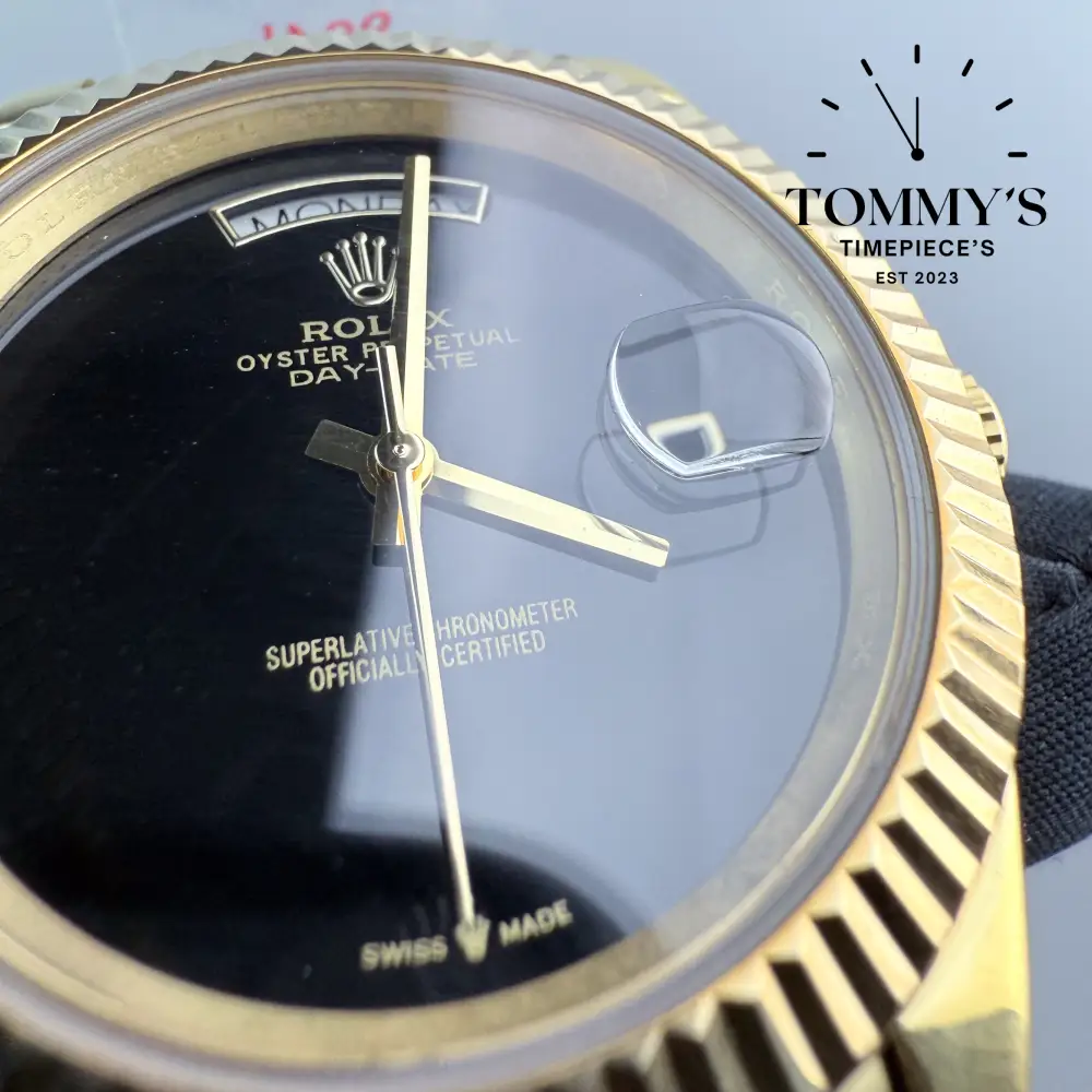 AAA+ Day Date, (18038) 40mm Black Dial-Presidential Bracelet (Fluted Bezel) - Image 2
