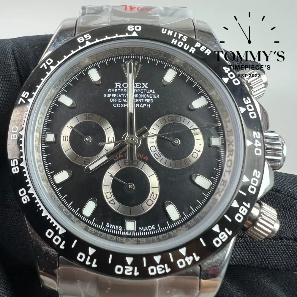 AAA+ Daytona, (116500LN) 40mm Black Dial-Oyster Bracelet (Black Ceramic Bezel) - Image 2