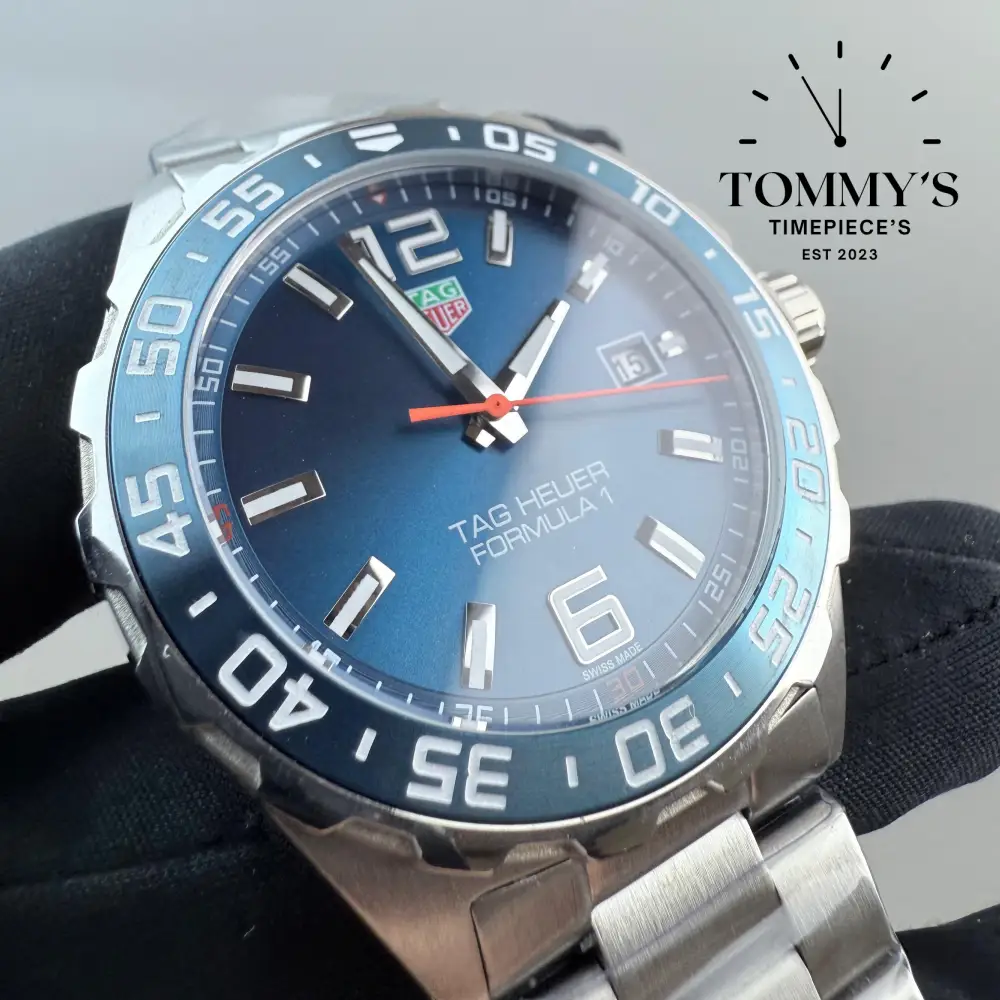 AAA+ Formula One, 41mm Blue Sunray Dial-Stainless Bracelet (Blue Bezel) - Image 2