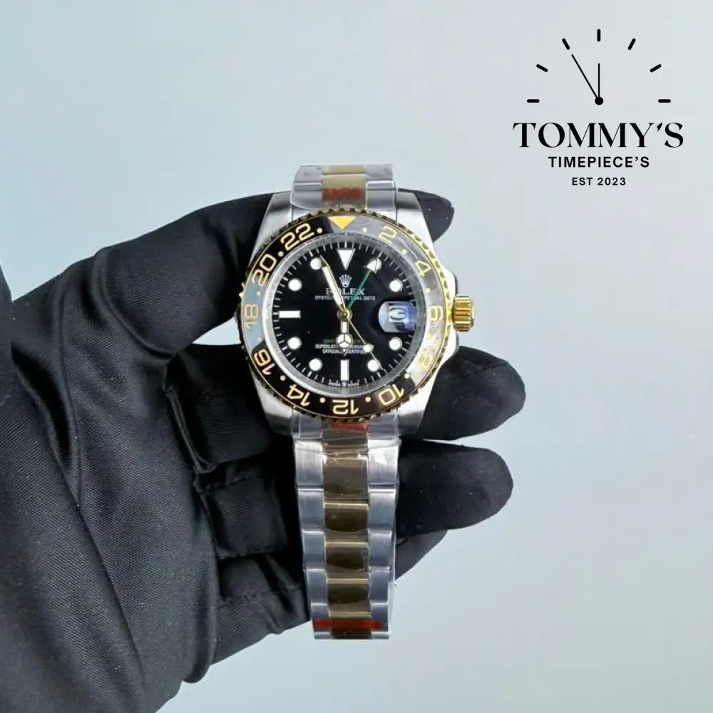 AAA+ GMT Master 2, (116713LN ) 40mm Black Dial-Bimetal Bracelet ( Black Cerachrom Bezel)
