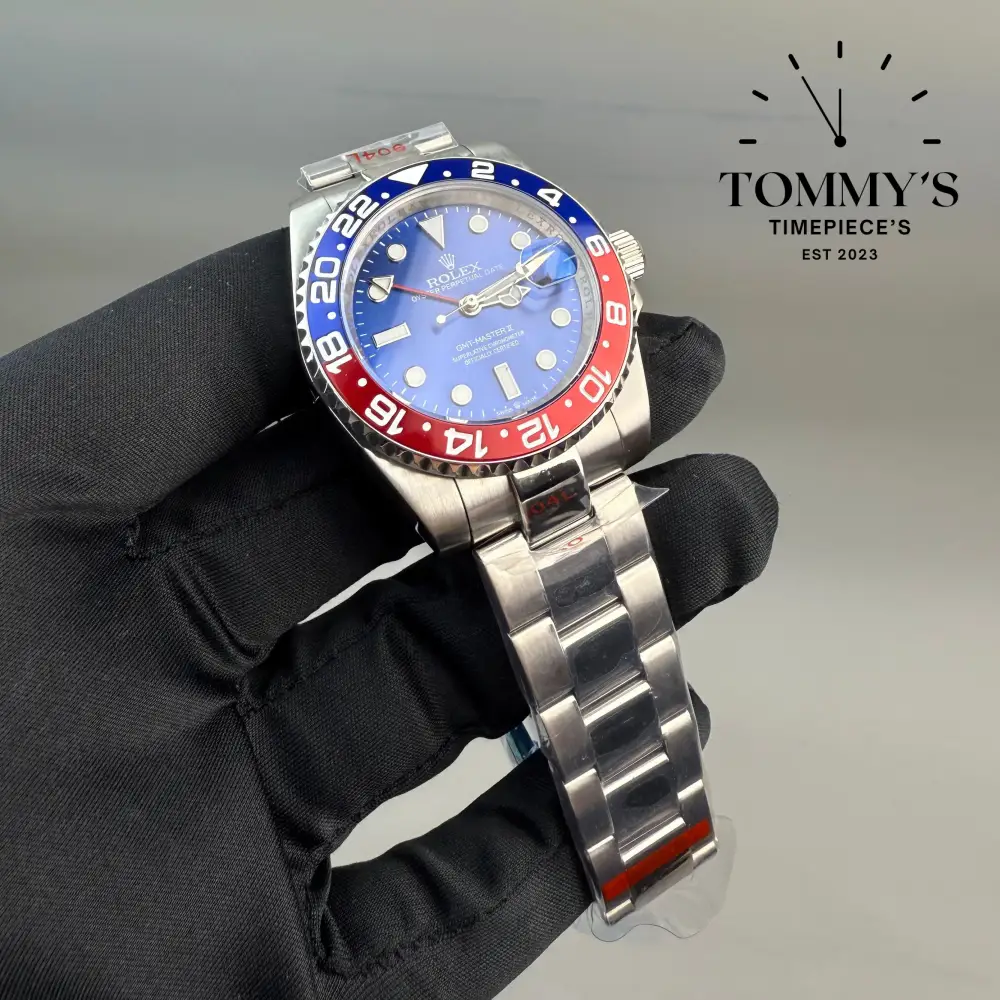 AAA+ GMT Master 2 Pepsi, (126710BLRO) 40mm Blue Dial-Oyster Bracelet (Red Blue Bezel) - Image 2