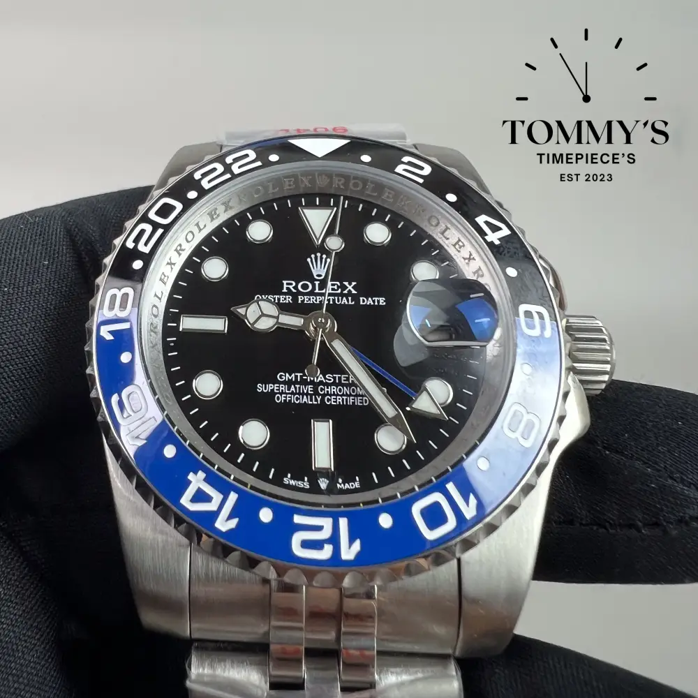 AAA+ GMT Master 2 Batgirl, (126710BLNR) 40mm Black Dial-Jubilee Bracelet (Black Blue Bezel) - Image 2