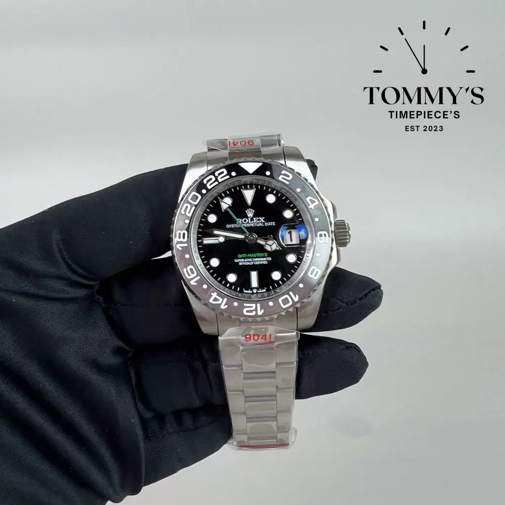 AAA+ GMT Master 2 Bruce Wayne, (116710LN) 40mm Black Dial-Oyster Bracelet (Black Ceramic Bezel)