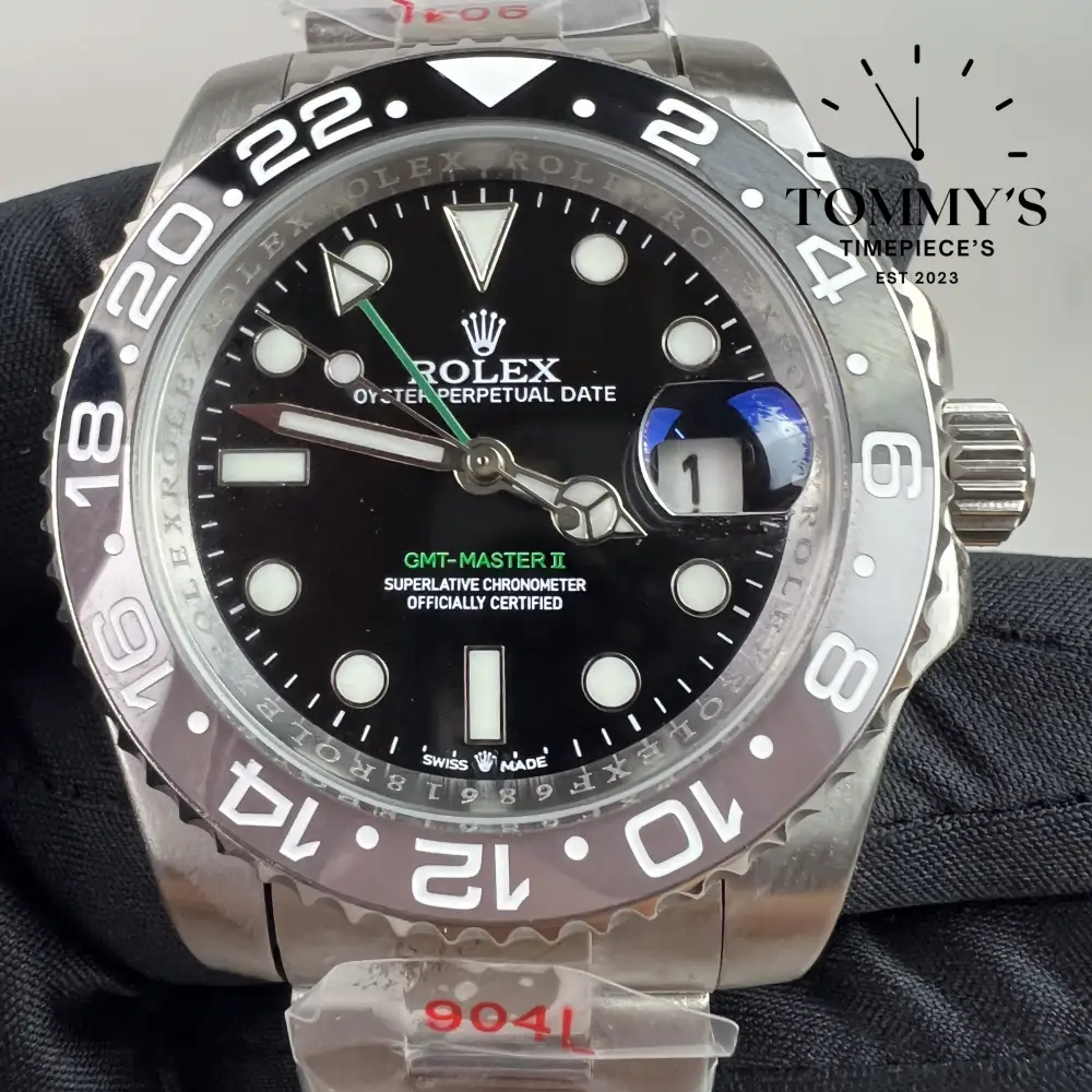 AAA+ GMT Master 2 Bruce Wayne, (116710LN) 40mm Black Dial-Oyster Bracelet (Black Ceramic Bezel) - Image 2