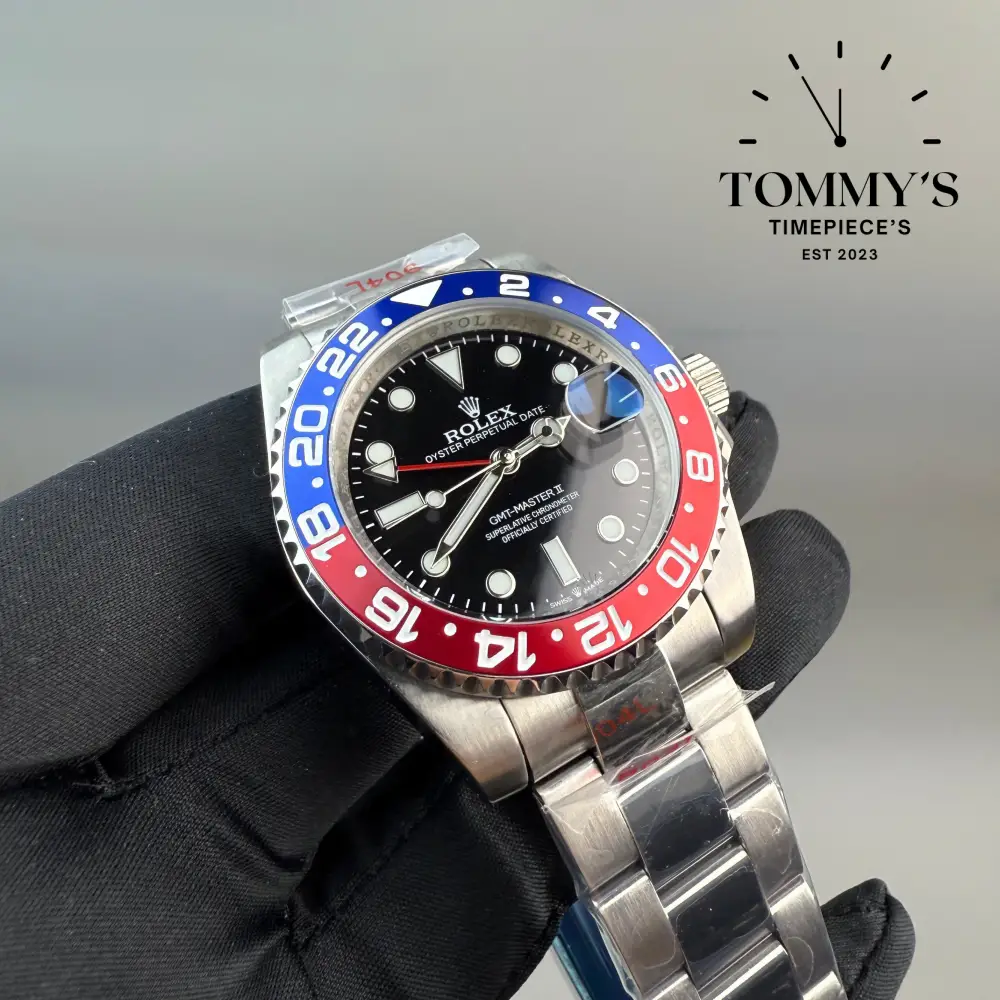AAA+ GMT Master 2 Pepsi, (126710BLRO) 40mm Black Dial-Oyster Bracelet (Blue Red Bezel) - Image 2