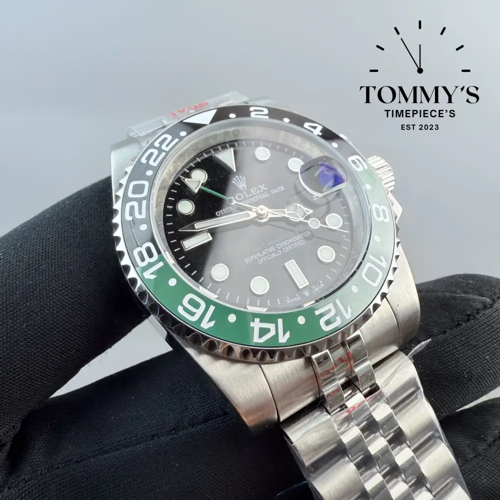 AAA+ GMT Master Sprite, (126720VTNR) 40mm Black Dial-Oyster Bracelet (Black Green Ceramic Bezel) - Image 2