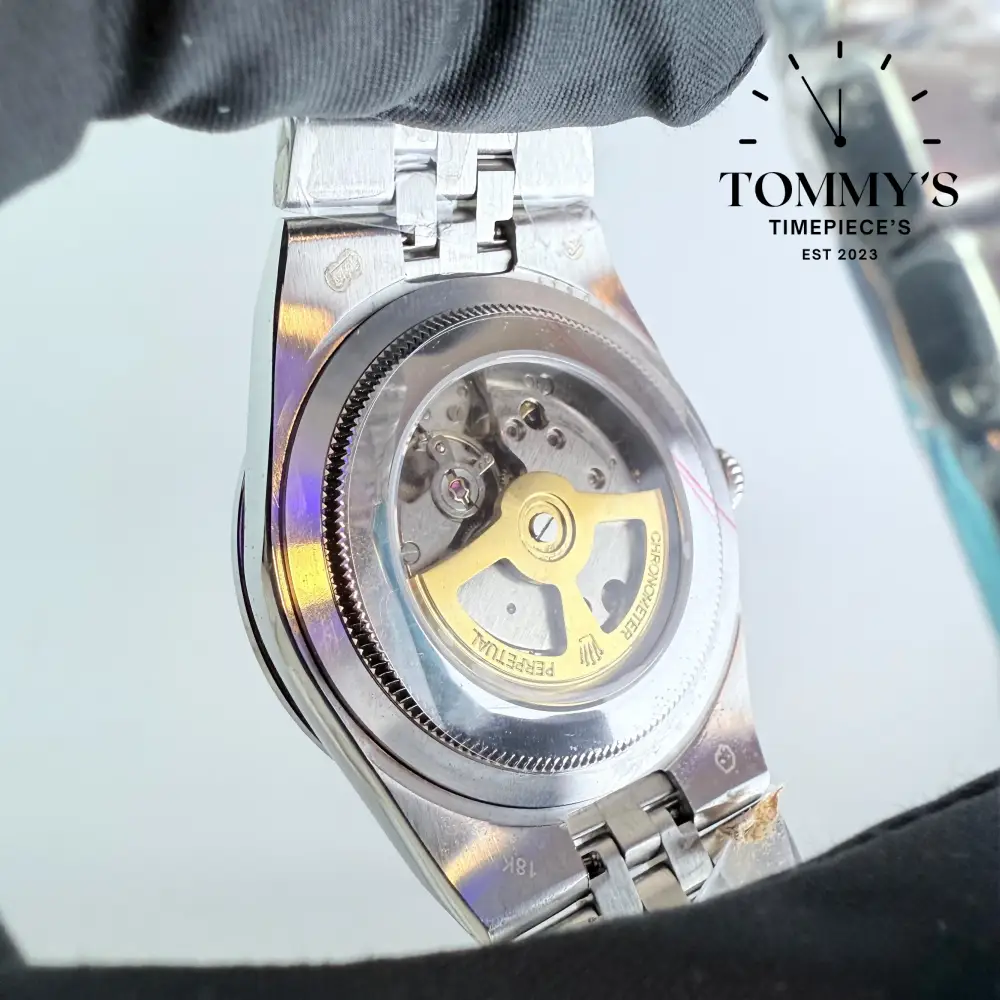AAA+ Land Dweller, (127386tbr-0001) 40mm  Light Blue Honeycomb-Motif-Flat-Jubilee Bracelet (Diamond-Set Bezel) - Image 5