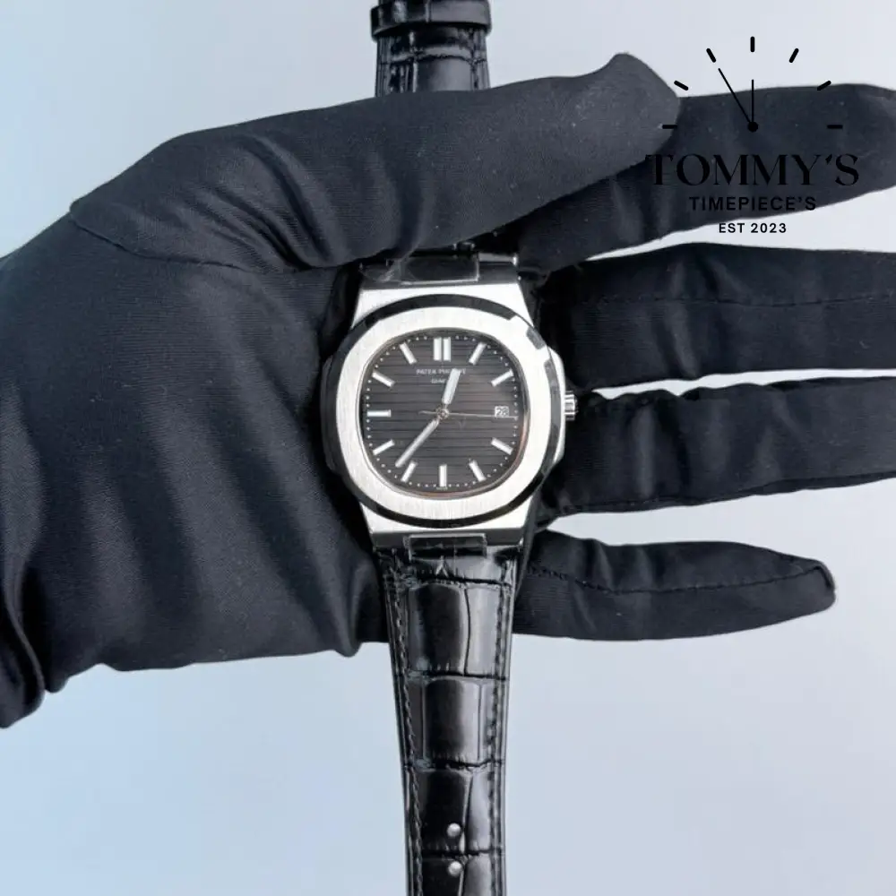 AAA+ Nautilus Black Dial 40mm Leather Strap