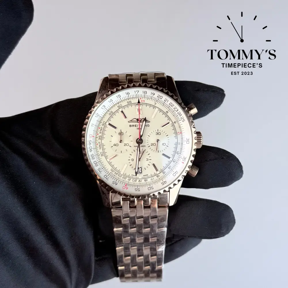 AAA+ Navitimer B01 Chronograph 41mm, Silver Dial - Rose Gold