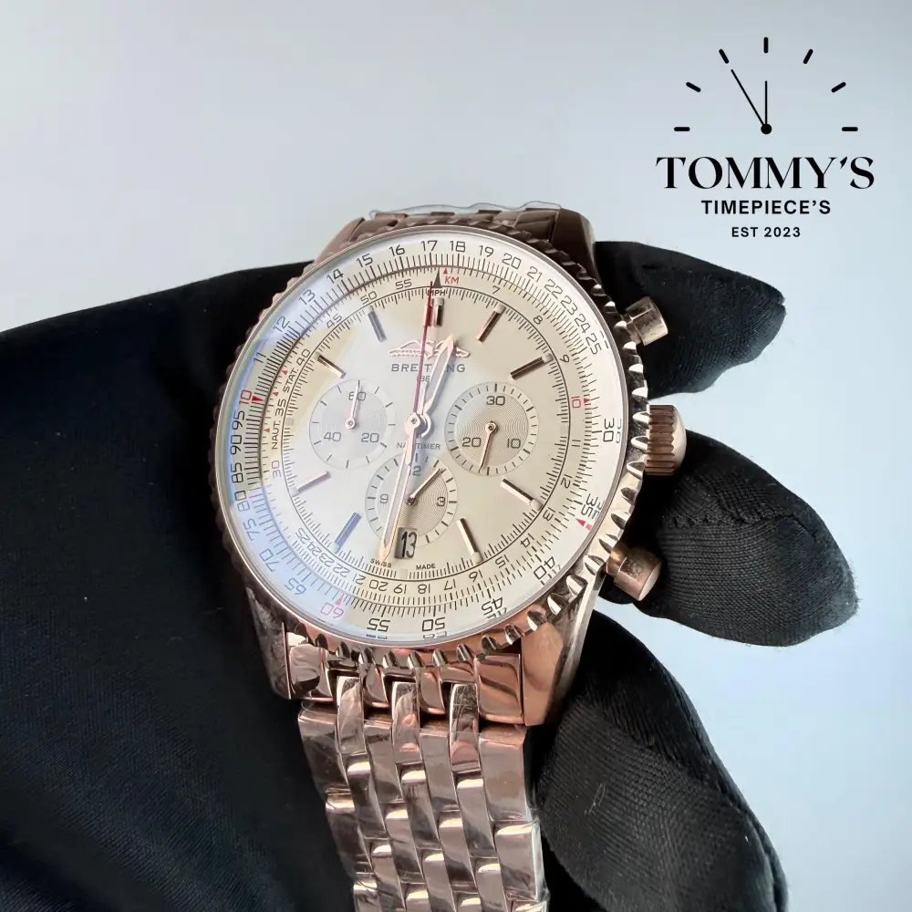 AAA+ Navitimer B01 Chronograph 41mm, Silver Dial - Rose Gold - Image 2
