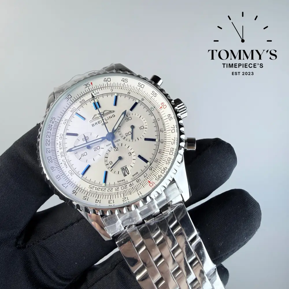 AAA+ Navitimer B01 Chronograph 41mm, White Dial - Stainless Steel - Image 2