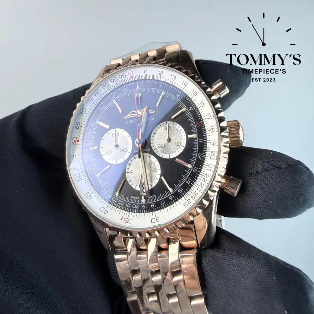 AAA+ Navitimer B01 Chronograph 43mm, Black Dial - Rose Gold - Image 2