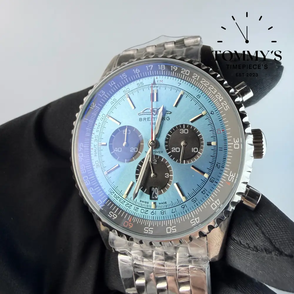 AAA+ Navitimer B01 Chronograph 43mm, Blue Dial - Stainless Steel - Image 2