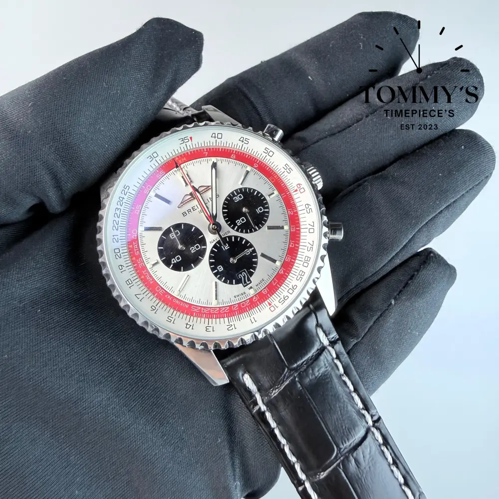 AAA+ Navitimer B01 Chronograph 43mm Boeing 747 Limited Edition White Dial - Leather Strap (Stainless Steel) - Image 2