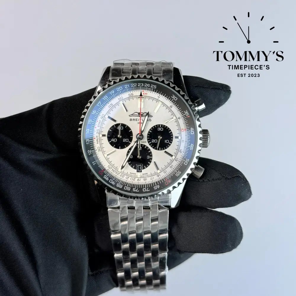 AAA+ Navitimer B01 Chronograph 43mm, Silver Dial - Stainless Steel