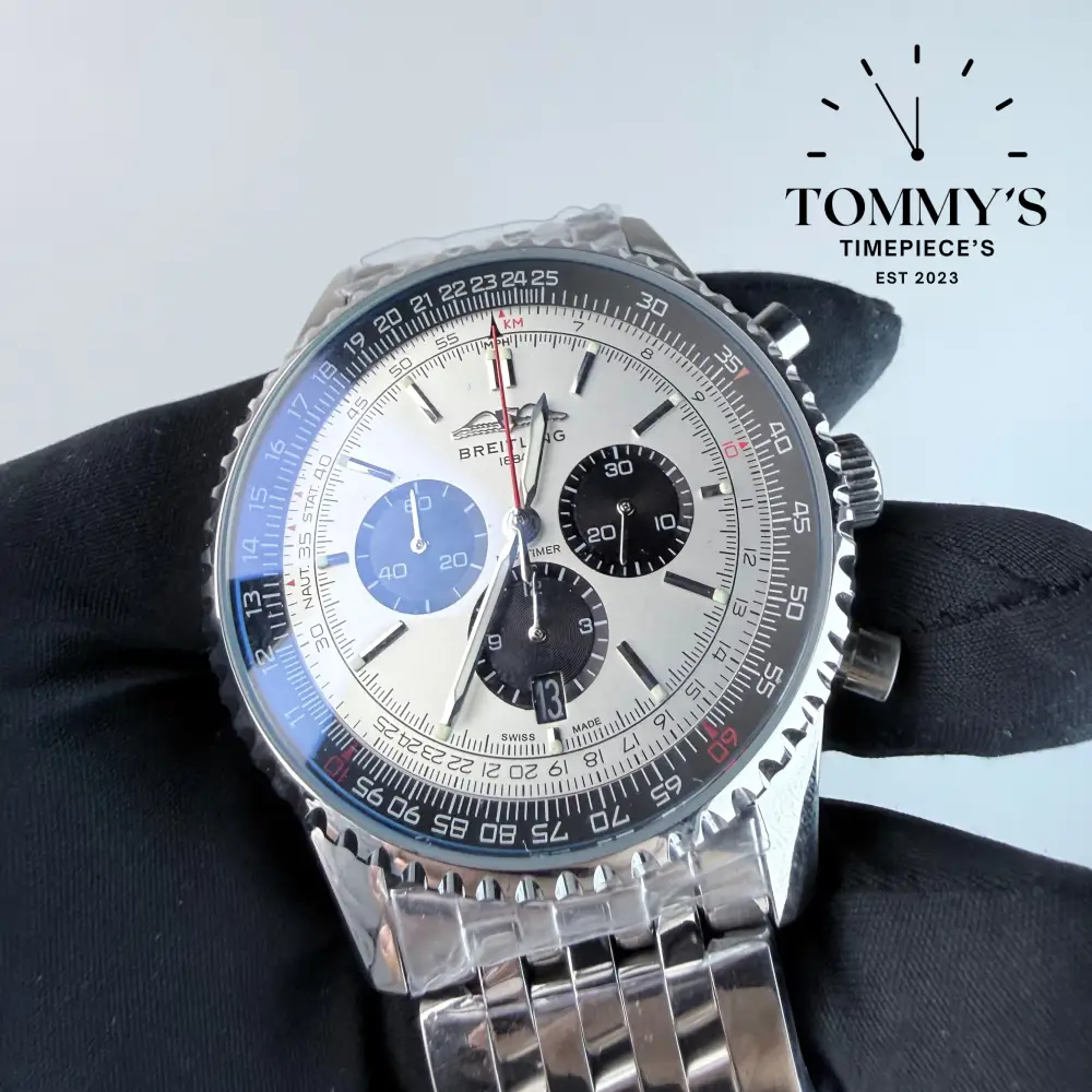AAA+ Navitimer B01 Chronograph 43mm, Silver Dial - Stainless Steel - Image 2