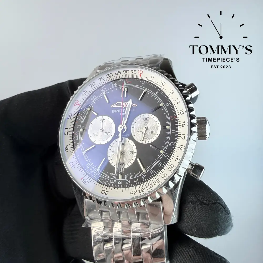 AAA+ Navitimer B01 Chronograph 46mm, Black Dial - Stainless Steel - Image 2