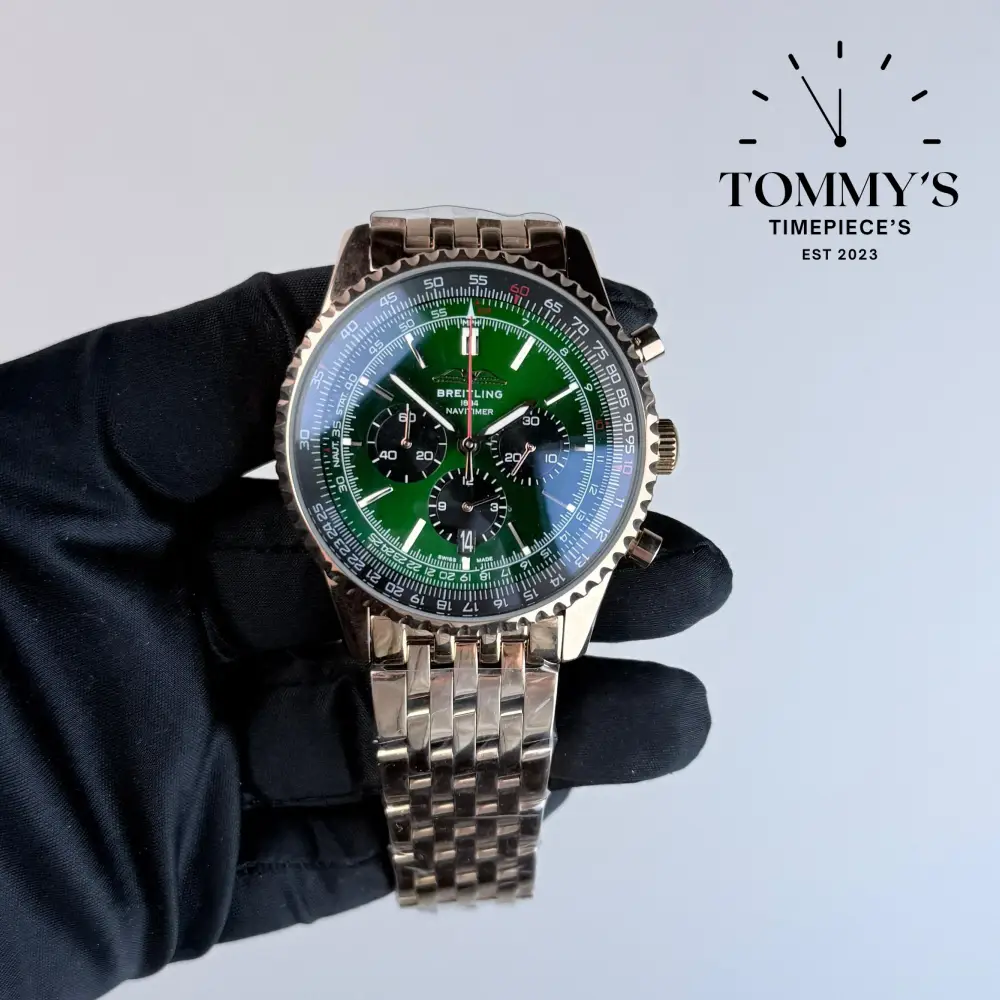 AAA+ Navitimer B01 Chronograph 46mm, Green Dial - Rose Gold