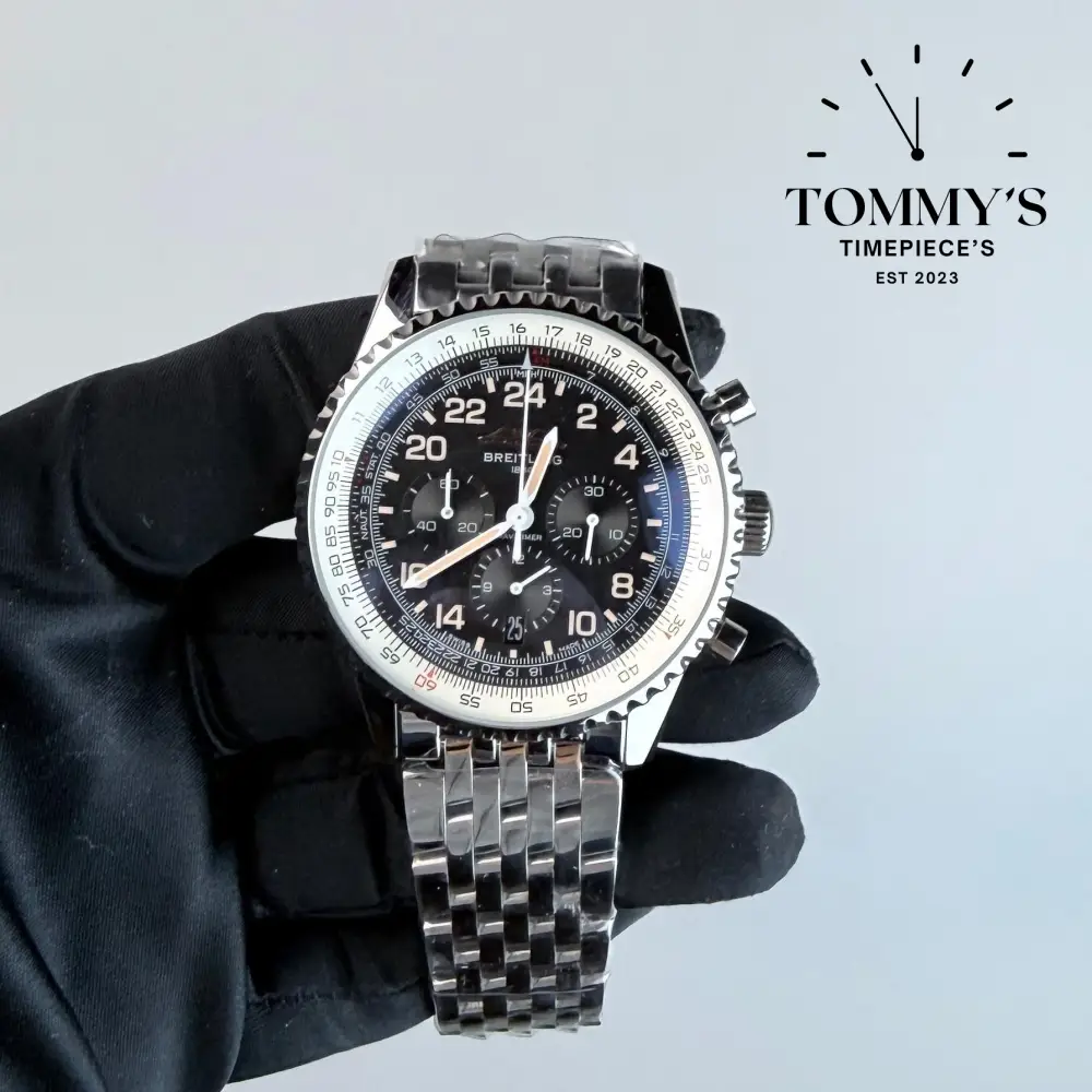 AAA+ Navitimer B02 Chronograph 41 Cosmonaute , Black Dial - Stainless Steel