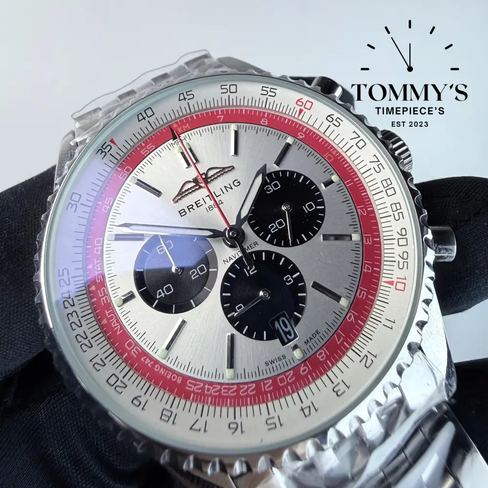 AAA+ Navitimer B02 Chronograph 43 Boeing 747 limited edition, White Dial - Stainless Steel - Image 2