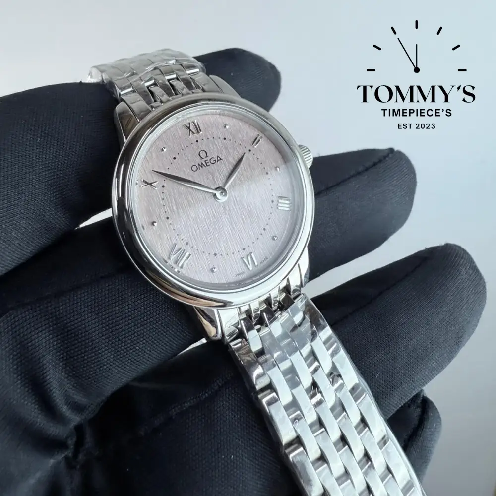 AAA+ Ladies Omega De Ville Prestige Quartz, 30mm Rose Silvery Dial- Stainless Steel Bracelet (Silver Bezel) - Image 2