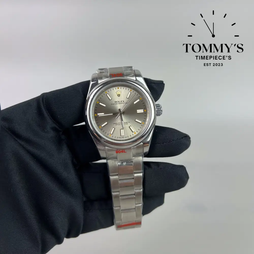 AAA+ Oyster Perpetual, (126000) 41mm Grey Dial-Oyster Bracelet (Silver Bezel)