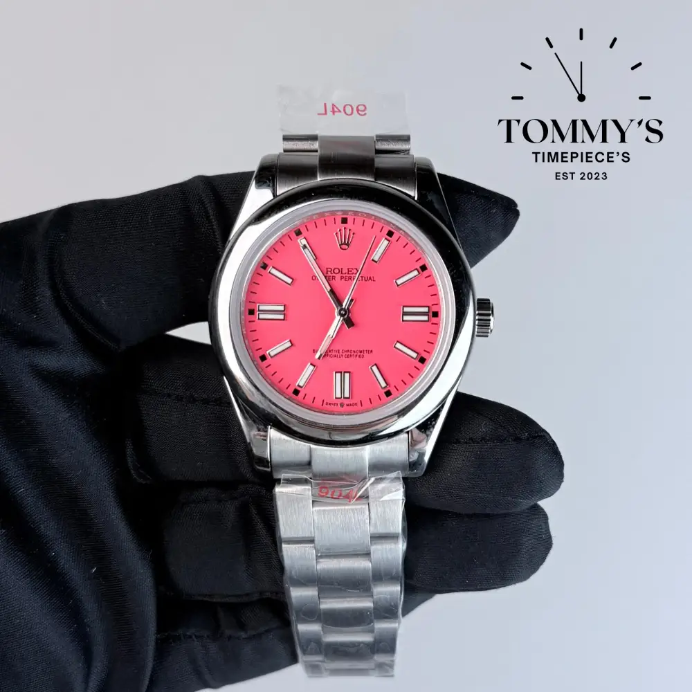 AAA+ Oyster Perpetual (124300) 41mm Coral Red Dial-Oyster Bracelet