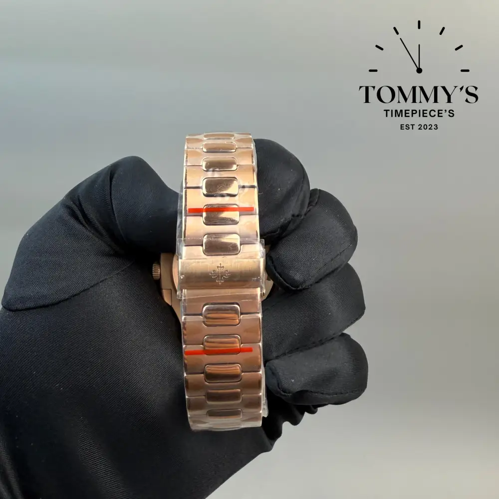 AAA+ Rose Gold Nautilus, 41mm  Brown Gradient Dial-Solid Stainless Steel Bracelet (Rose Gold Toned Bezel) - Image 5