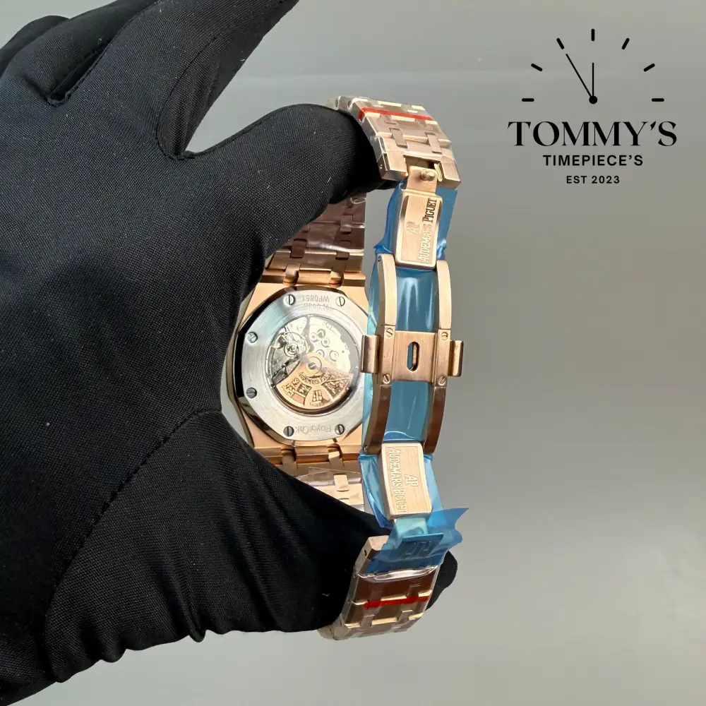 AAA+ Royal Oak, 41mm Blue "Grande Tapisserie" Dial-Stainless Steel Bracelet (Rose Gold Bezel) - Image 3