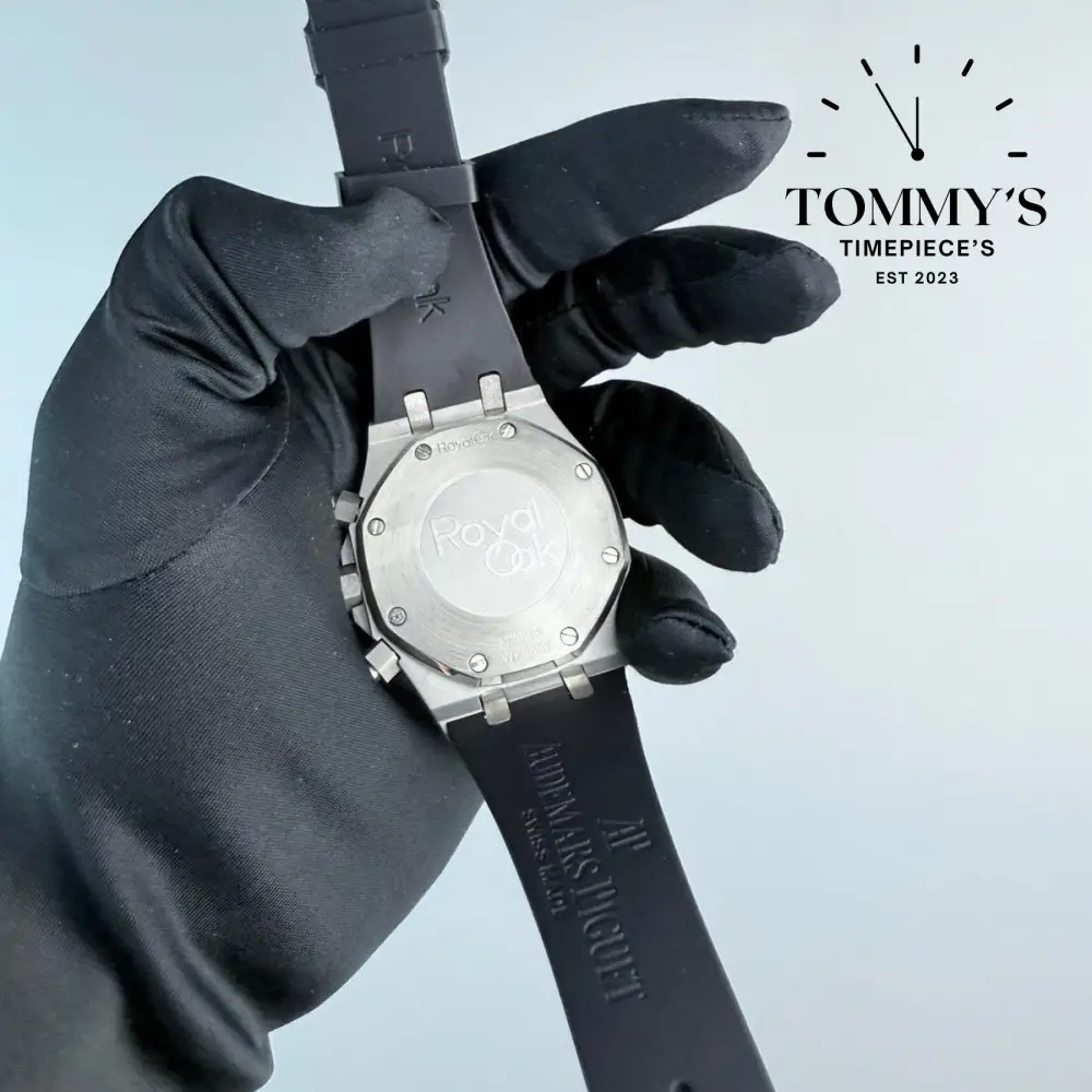 AAA+ Royal Oak Chronograph, 41mm Black "Grande Tapisserie" Dial-Rubber Strap - Image 4