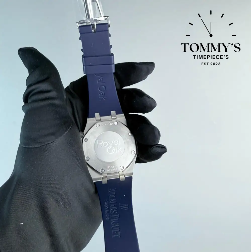 AAA+ Royal Oak Chronograph, 41mm Blue "Grande Tapisserie" Dial-Leather Strap - Image 4