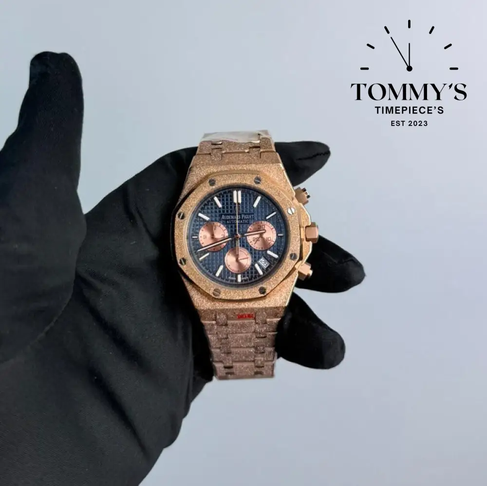 AAA+ Royal Oak Chronograph, 41mm Blue "Grande Tapisserie" Dial-Steel Bracelet