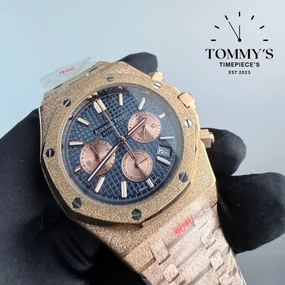 AAA+ Royal Oak Chronograph, 41mm Blue "Grande Tapisserie" Dial-Steel Bracelet - Image 2