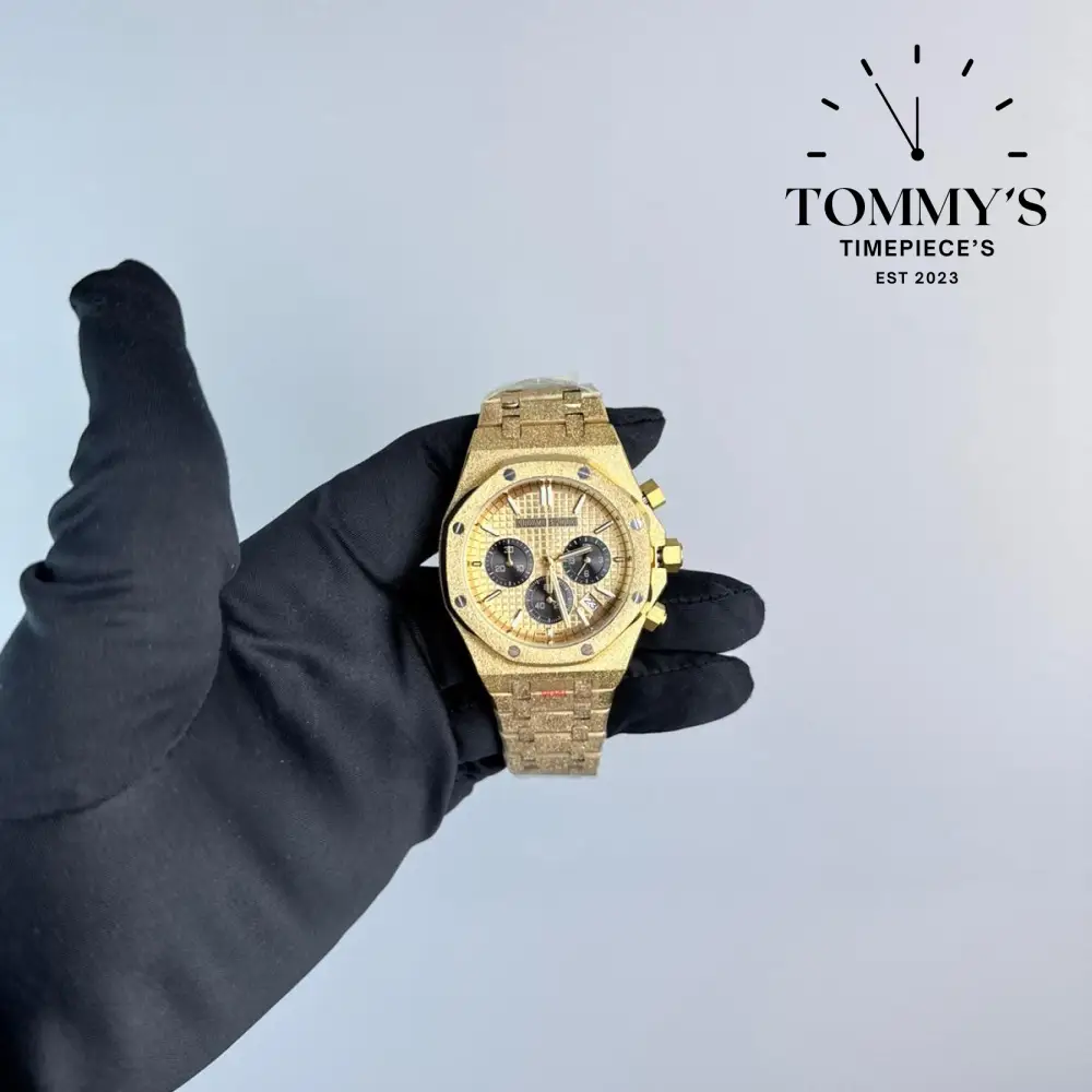 AAA+ Royal Oak, 41mm Gold Champagne Dial-Stainless Steel Bracelet (Yellow Gold Bezel)