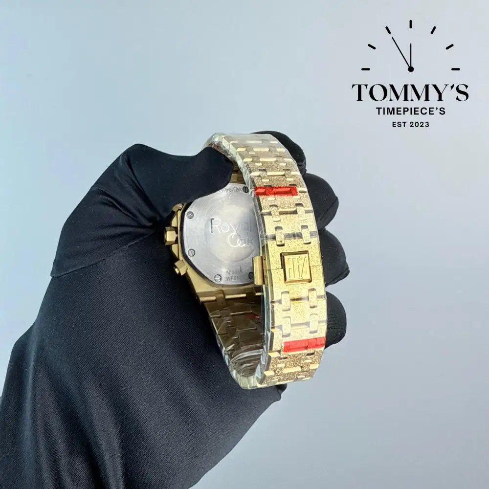 AAA+ Royal Oak, 41mm Gold Champagne Dial-Stainless Steel Bracelet (Yellow Gold Bezel) - Image 4