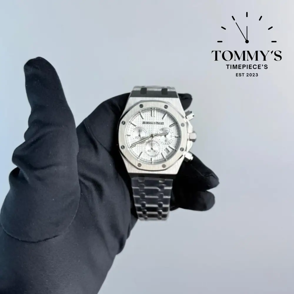 AAA+ Royal Oak, 41mm Grey "Grande Tapisserie" Dial-Stainlees Steel Bracelet (Silver Bezel)