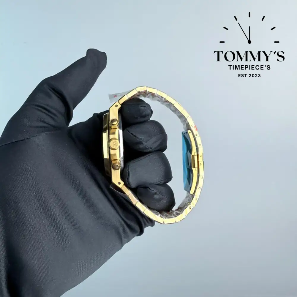 AAA+ Royal Oak, 41mm Smoked Yellow Gold-Toned "Grande Tapisserie" Dial-Stainless Steel Bracelet (Yellow Gold Bezel) - Image 3