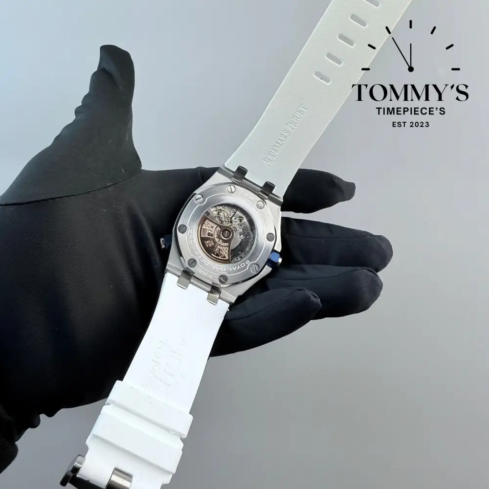 Clone Royal Oak Offshore Diver, 42mm Admiral White Dial-White Rubber Strap (White Bezel) - Image 4