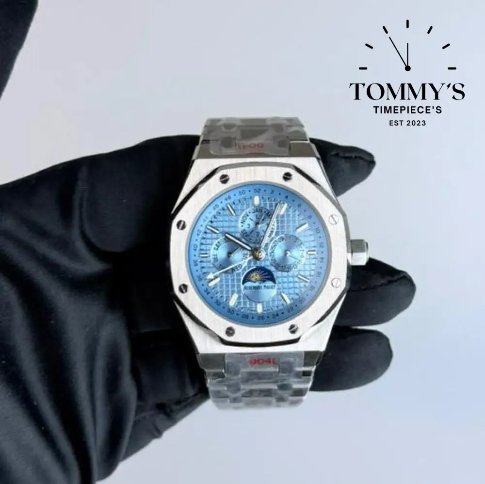 AAA+ Royal Oak Perpetual Calendar, 41mm Ice Blue Dial-Steel Bracelet