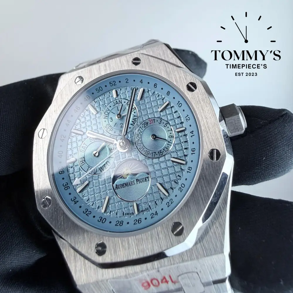 AAA+ Royal Oak Perpetual Calendar, 41mm Ice Blue Dial-Steel Bracelet - Image 2