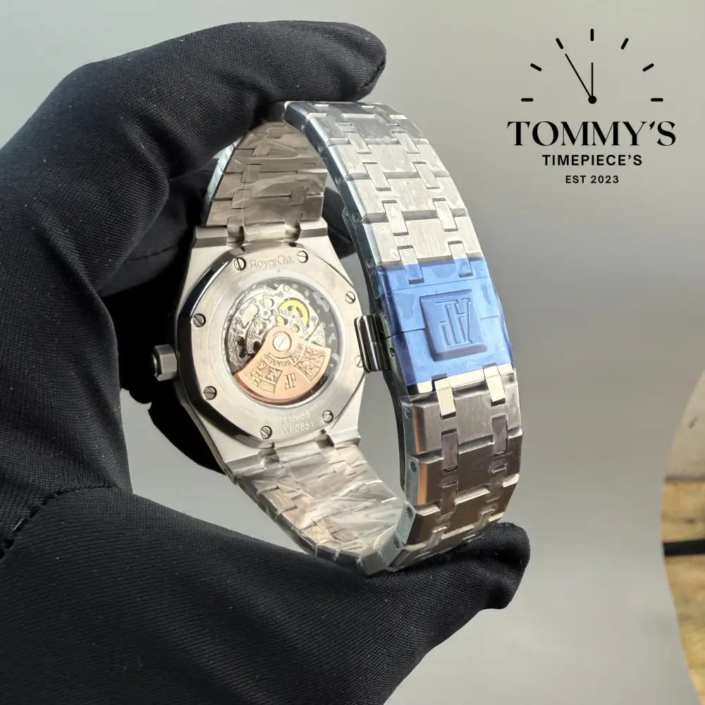 AAA+ Royal Oak (Skeleton), 41mm Openworked Dial-Stainless Steel Bracelet (Silver Bezel) - Image 4