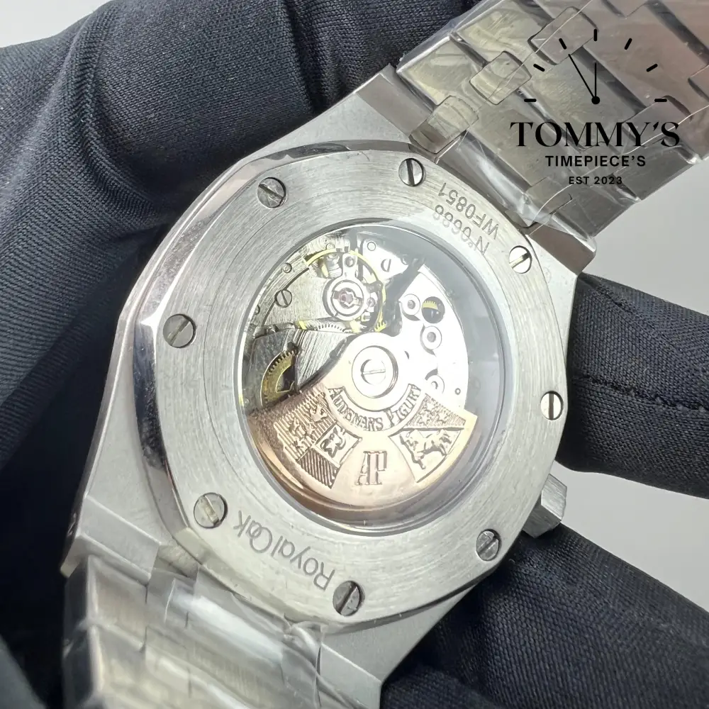 AAA+ Royal Oak Skeleton, 37mm Silver "Grande Tapisserie" Dial-Solid Stainless Steel Bracelet (Silver Bezel) - Image 2
