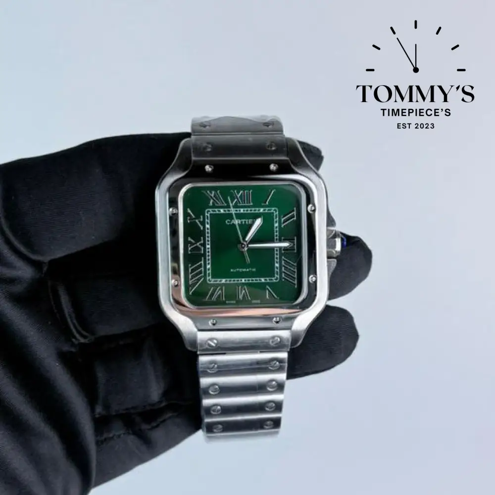 AAA+ Santos (Large Model) 39.8mm Green Dial-Stainless Steel Bracelet