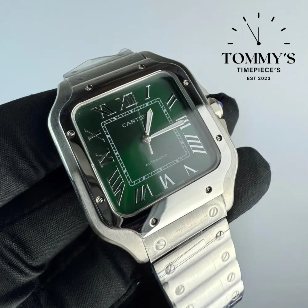 AAA+ Santos (Large Model) 39.8mm Green Dial-Stainless Steel Bracelet - Image 2